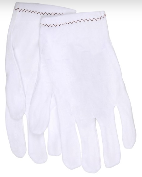 White Inspectors Gloves</br>100% Stretch Nylon - Spill Control